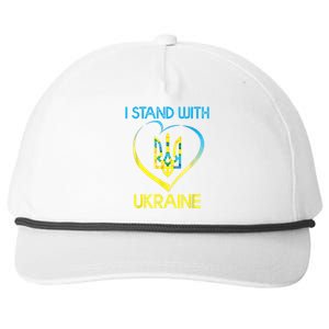 Support Ukraine I Stand With Ukraine Ukrainian Flag Funny Gift Snapback Five-Panel Rope Hat