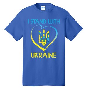 Support Ukraine I Stand With Ukraine Ukrainian Flag Funny Gift Tall T-Shirt