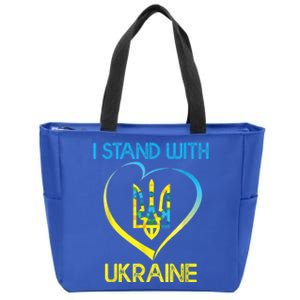 Support Ukraine I Stand With Ukraine Ukrainian Flag Funny Gift Zip Tote Bag