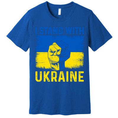 Support Ukraine I Stand With Ukraine Ukrainian Flag Meaningful Gift Premium T-Shirt