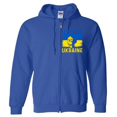 Support Ukraine I Stand With Ukraine Ukrainian Flag Meaningful Gift Full Zip Hoodie