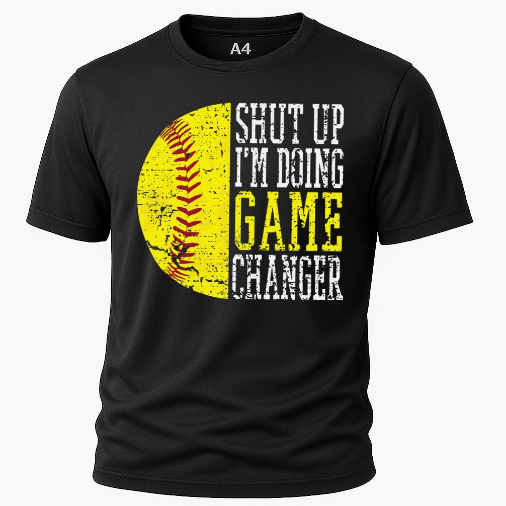 Shut Up I'm Doing Game Changer Funny Baseball Player Cooling Performance Crew T-Shirt