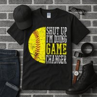 Shut Up I'm Doing Game Changer Funny Baseball Player Tall T-Shirt