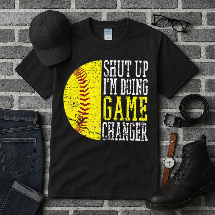 Shut Up I'm Doing Game Changer Funny Baseball Player Tall T-Shirt