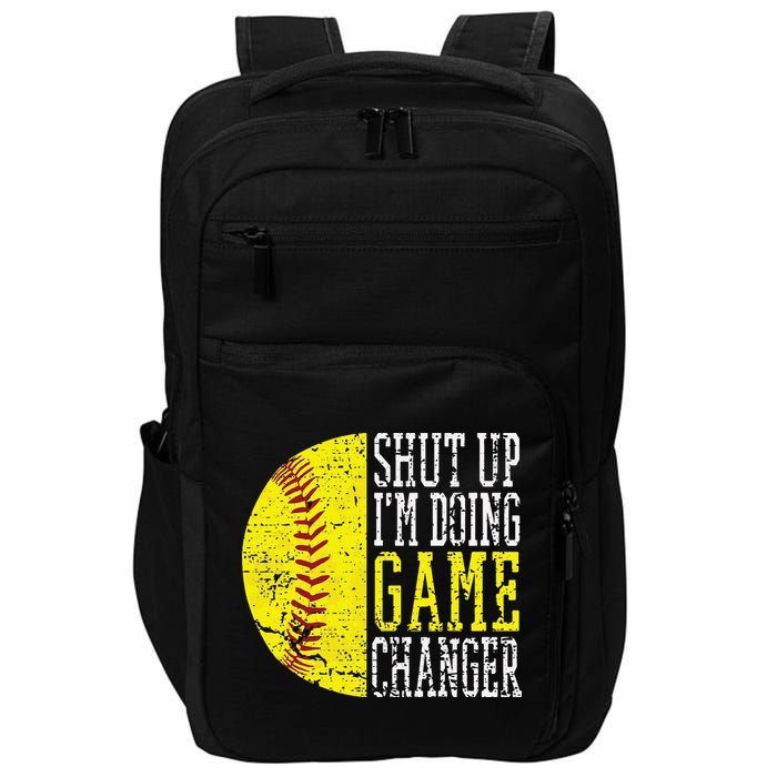 Shut Up I'm Doing Game Changer Funny Baseball Player Impact Tech Backpack