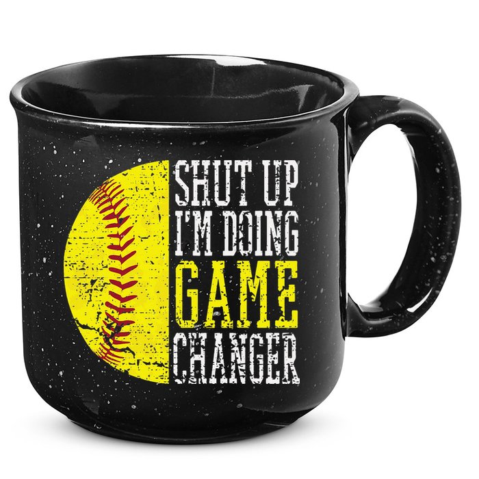 Shut Up I'm Doing Game Changer Funny Baseball Player 15oz Campfire Ceramic Mug