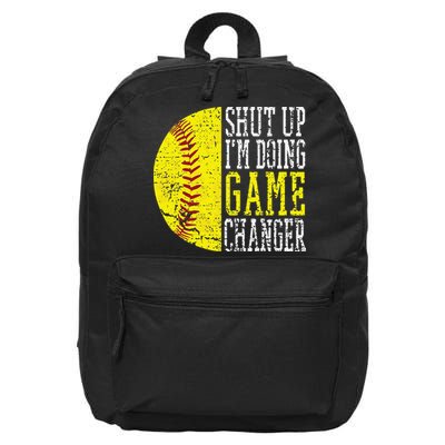 Shut Up I'm Doing Game Changer Funny Baseball Player 16 in Basic Backpack