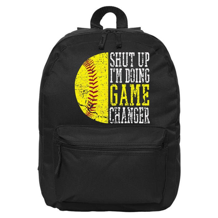 Shut Up I'm Doing Game Changer Funny Baseball Player 16 in Basic Backpack