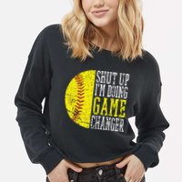 Shut Up I'm Doing Game Changer Funny Baseball Player Cropped Pullover Crew