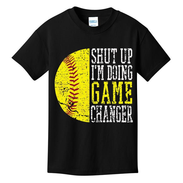 Shut Up I'm Doing Game Changer Funny Baseball Player Kids T-Shirt