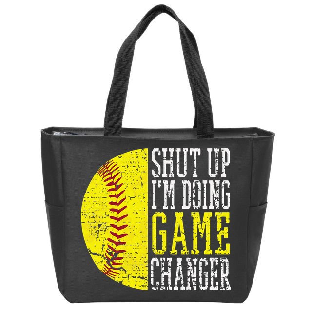 Shut Up I'm Doing Game Changer Funny Baseball Player Zip Tote Bag