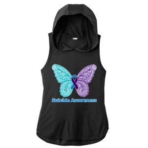 Suicide Awareness Ladies PosiCharge Tri-Blend Wicking Draft Hoodie Tank