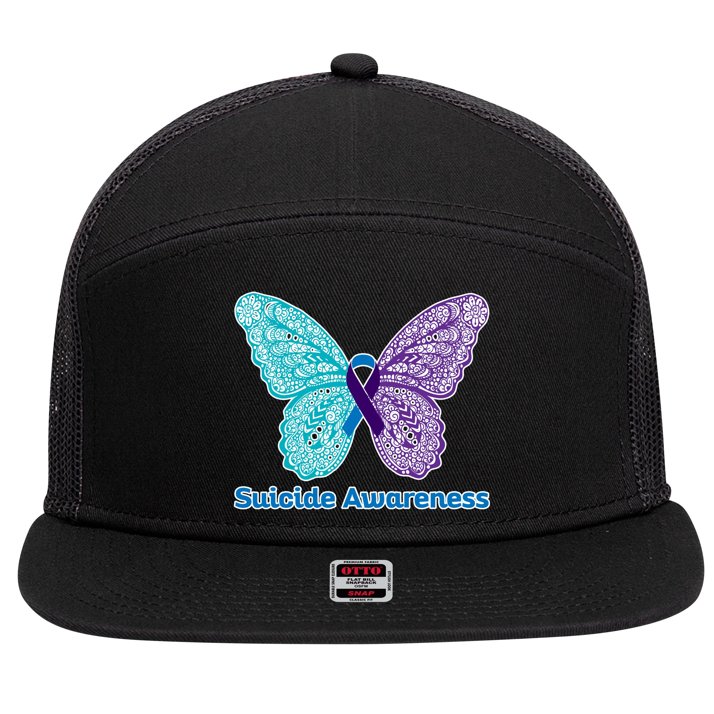 Suicide Awareness 7 Panel Mesh Trucker Snapback Hat