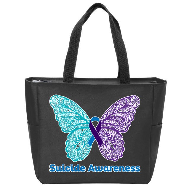 Suicide Awareness Zip Tote Bag