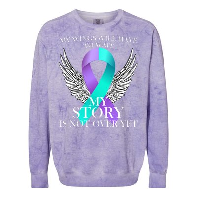 Suicide Prevention Angel Wings Ribbon Colorblast Crewneck Sweatshirt