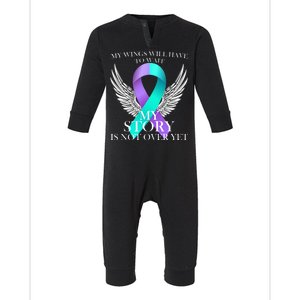 Suicide Prevention Angel Wings Ribbon Infant Fleece One Piece