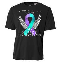 Suicide Prevention Angel Wings Ribbon Cooling Performance Crew T-Shirt