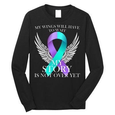 Suicide Prevention Angel Wings Ribbon Long Sleeve Shirt