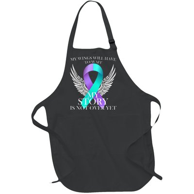 Suicide Prevention Angel Wings Ribbon Full-Length Apron With Pockets