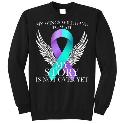 Suicide Prevention Angel Wings Ribbon Sweatshirt