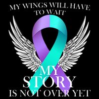 Suicide Prevention Angel Wings Ribbon Button