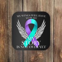 Suicide Prevention Angel Wings Ribbon Coaster