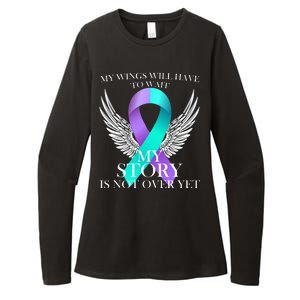 Suicide Prevention Angel Wings Ribbon Womens CVC Long Sleeve Shirt