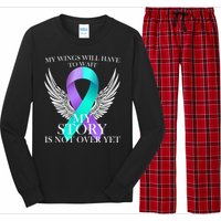 Suicide Prevention Angel Wings Ribbon Long Sleeve Pajama Set