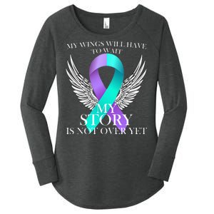 Suicide Prevention Angel Wings Ribbon Women's Perfect Tri Tunic Long Sleeve Shirt