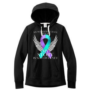 Suicide Prevention Angel Wings Ribbon Women's Fleece Hoodie