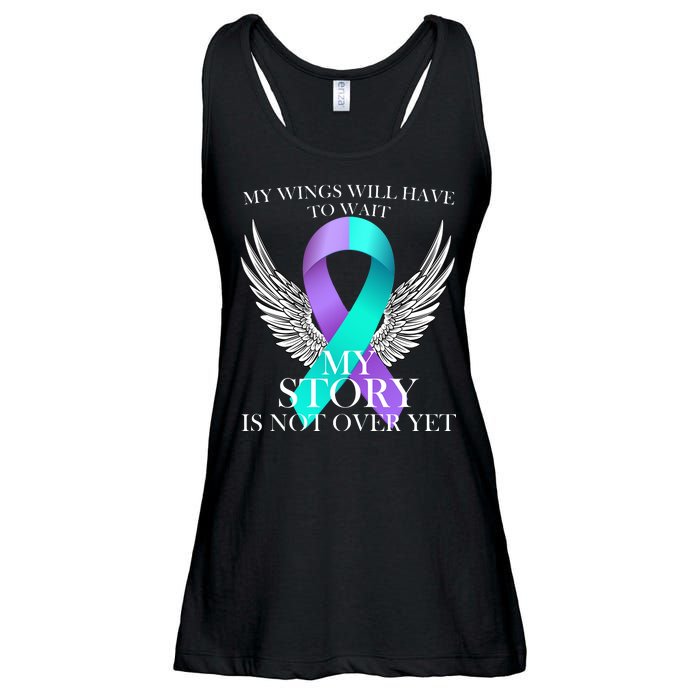 Suicide Prevention Angel Wings Ribbon Ladies Essential Flowy Tank