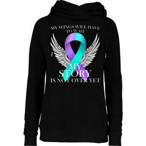 Suicide Prevention Angel Wings Ribbon Womens Funnel Neck Pullover Hood