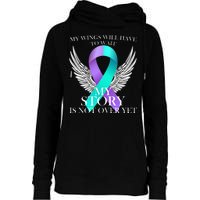 Suicide Prevention Angel Wings Ribbon Womens Funnel Neck Pullover Hood