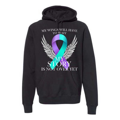 Suicide Prevention Angel Wings Ribbon Premium Hoodie