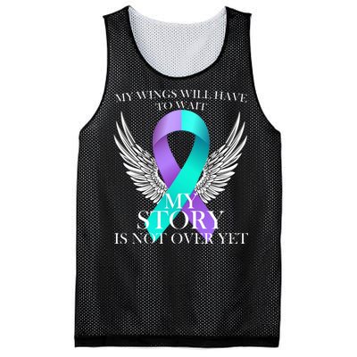 Suicide Prevention Angel Wings Ribbon Mesh Reversible Basketball Jersey Tank