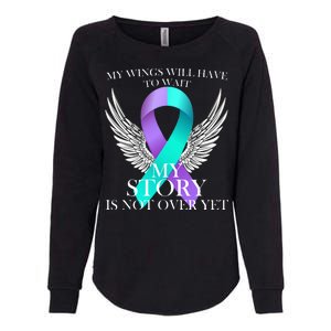 Suicide Prevention Angel Wings Ribbon Womens California Wash Sweatshirt