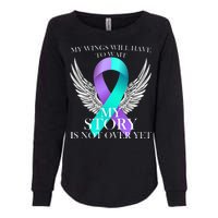 Suicide Prevention Angel Wings Ribbon Womens California Wash Sweatshirt