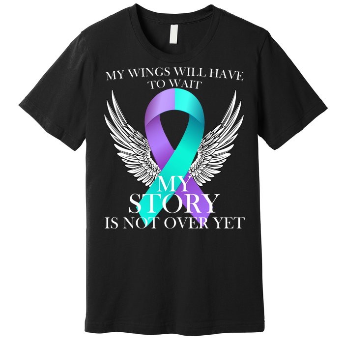 Suicide Prevention Angel Wings Ribbon Premium T-Shirt