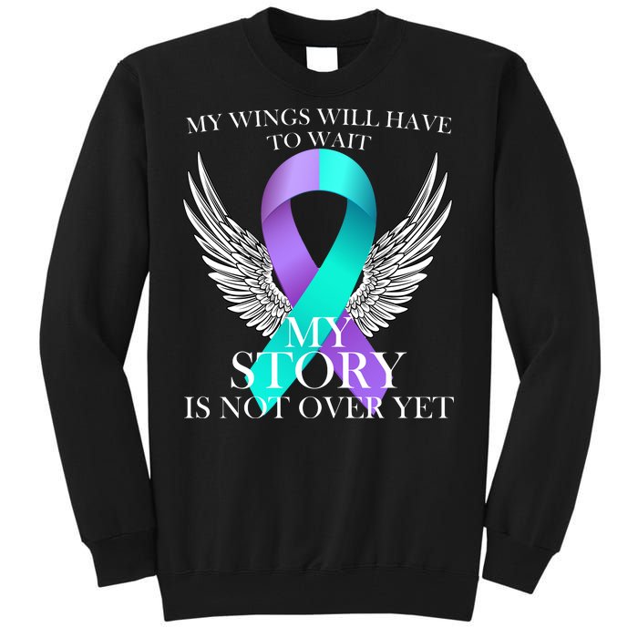 Suicide Prevention Angel Wings Ribbon Tall Sweatshirt