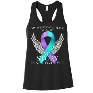 Suicide Prevention Angel Wings Ribbon Women's Racerback Tank