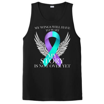 Suicide Prevention Angel Wings Ribbon PosiCharge Competitor Tank