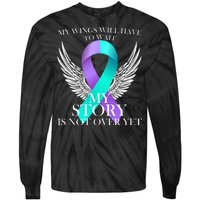 Suicide Prevention Angel Wings Ribbon Tie-Dye Long Sleeve Shirt