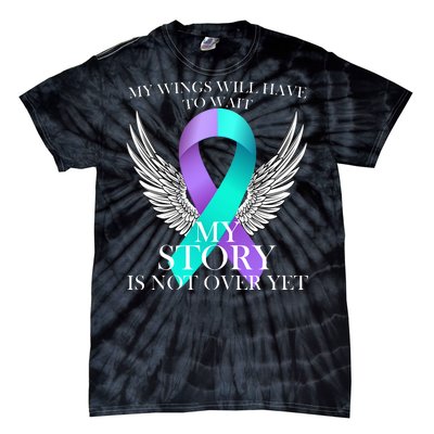 Suicide Prevention Angel Wings Ribbon Tie-Dye T-Shirt