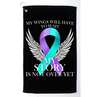 Suicide Prevention Angel Wings Ribbon Golf Towel