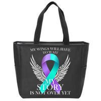 Suicide Prevention Angel Wings Ribbon Zip Tote Bag