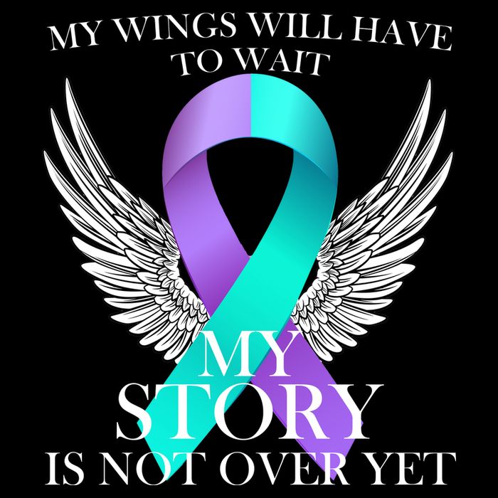 Suicide Prevention Angel Wings Ribbon Zip Tote Bag