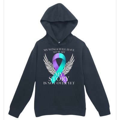 Suicide Prevention Angel Wings Ribbon Urban Pullover Hoodie