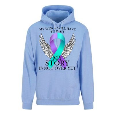 Suicide Prevention Angel Wings Ribbon Unisex Surf Hoodie