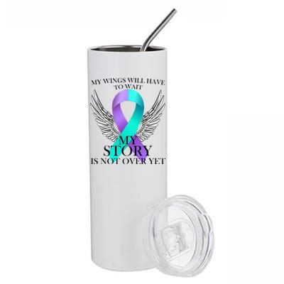 Suicide Prevention Angel Wings Ribbon Stainless Steel Tumbler