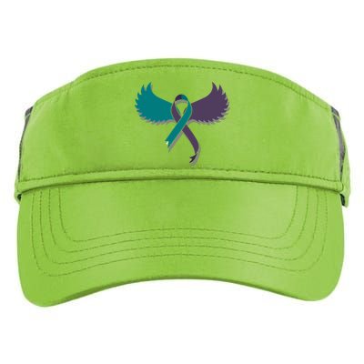 Suicide Prevention Angle Wings Awareness Ribbon Adult Drive Performance Visor